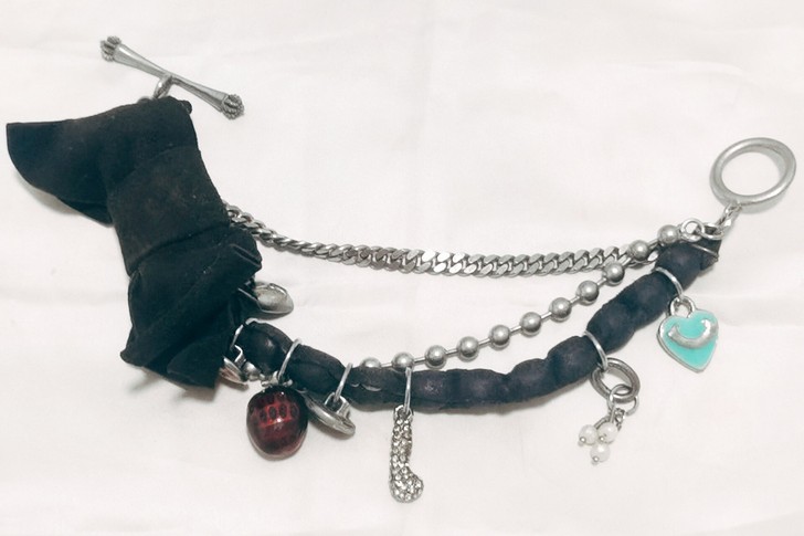 中古日本老石头皮质手链手环Vintage欧...