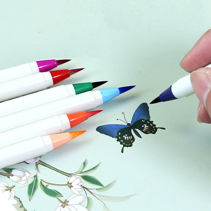 【狂欢价】长书新毛笔彩色钢笔式毛笔软笔狼毫...