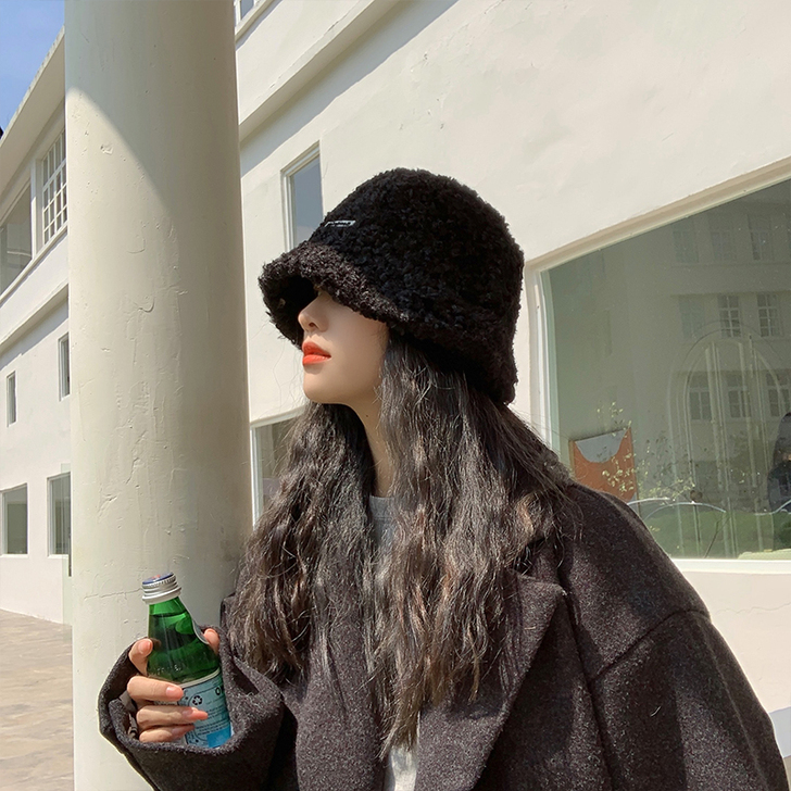 【暖衣季价】帽子女秋冬韩版潮羊羔毛绒渔夫帽...