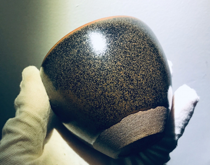 龙窑柴烧精品建盏芝麻敛口手握建盏主人杯 正...