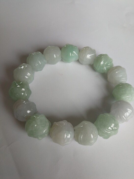 莲花手串大颗粒莲花手串，自己DIY的，选的...