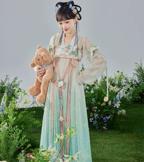 七月夕 汉服 栀夏 对襟印花短衫一件,全新...