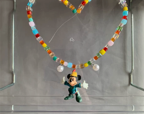 中古米奇米妮彩色串珠项链 虞书欣同款 小红...