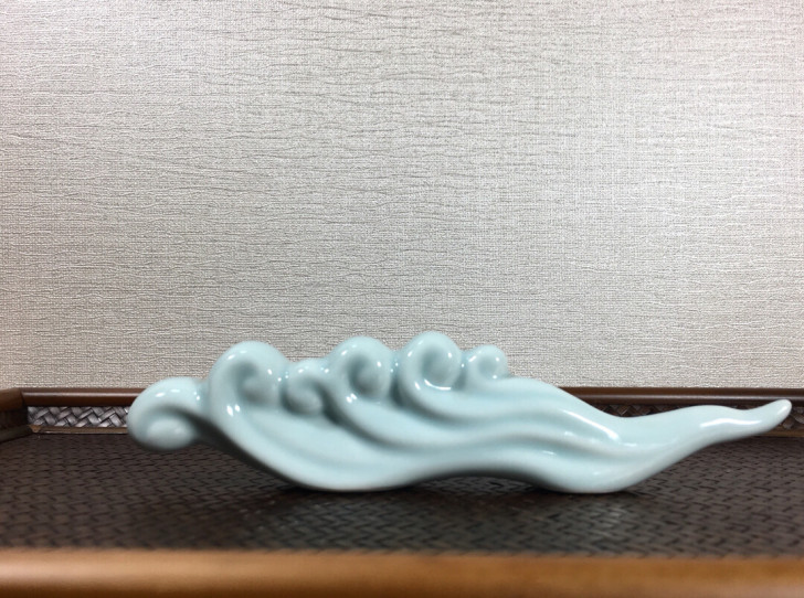 禅意复古中式祥云毛笔架 手工青瓷 摆件