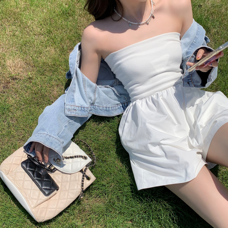 林珊珊抹胸连体裤女夏季2021年新款韩版修...