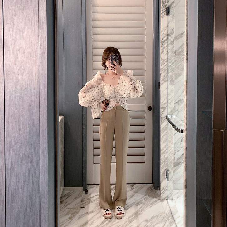 byyou 蕾丝雪纺衫