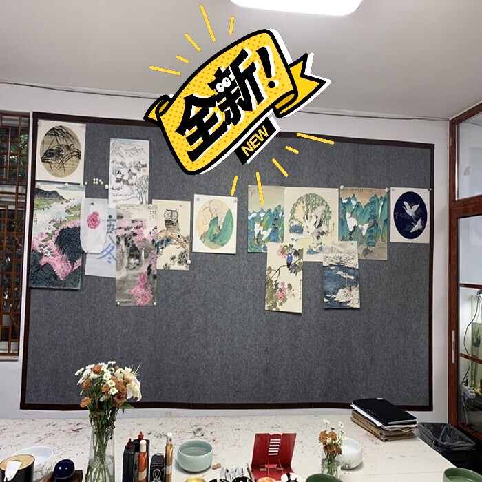 定制磁性毛毡墙国画书画贴宣纸书法教学展示作...