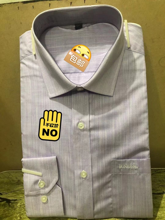 全新包邮正品男士波司登浅紫色天蚕丝长袖衬衫...
