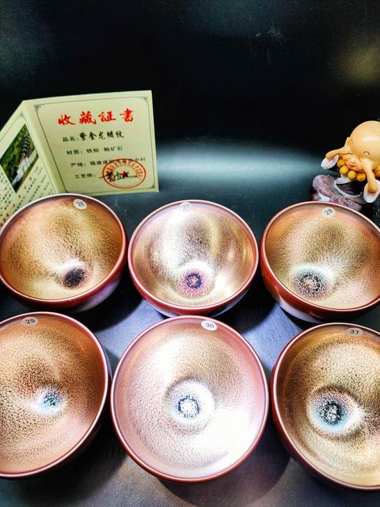 全新,剩下6只黄有成老师的紫金龙鳞纹敛口盏...