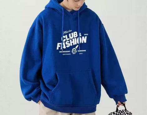 克莱因蓝黑色灰色等颜色加肥加大码宽松卫衣男...