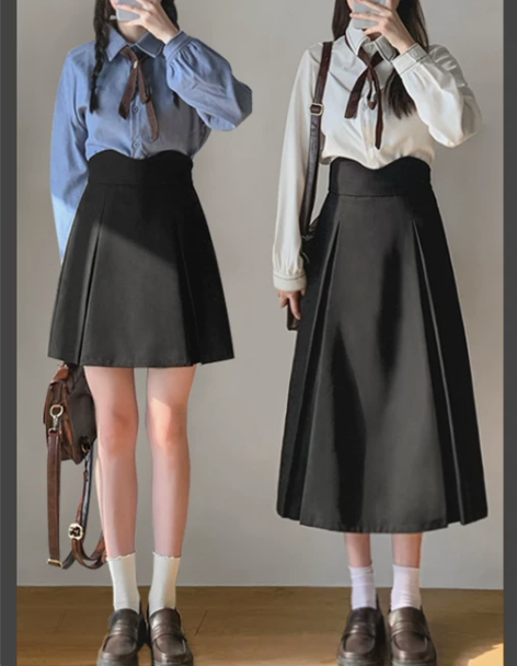 a字裙 黑色半身裙女夏季大码2022新款a...