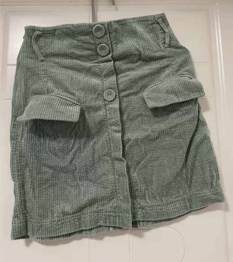 菀草壹春秋冬时尚百搭短款a字裙简约复古灯绒...