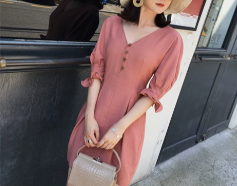 ◆ASM◆2018夏季新品 荷叶袖收腰裙 ...