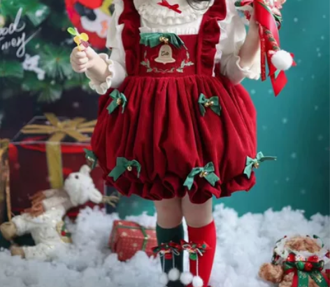 自然蓬洛丽塔花苞裙两件套 圣诞小铃铛 90...