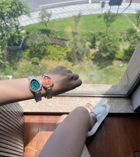 ?DAVENA蒂玮娜椭圆形石英手表女 宝矶...