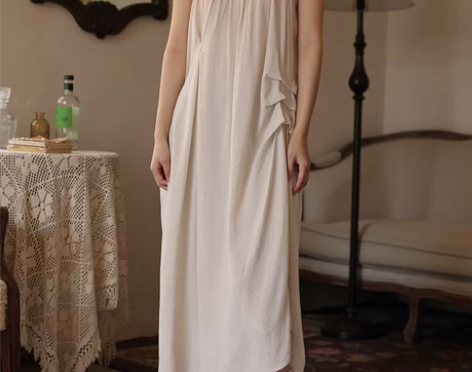 【礼遇价】文艺感设计感亚麻长裙气质女夏季薄...