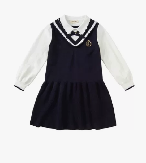 戴维贝拉女童学院风连衣裙中大童公主裙儿童制...