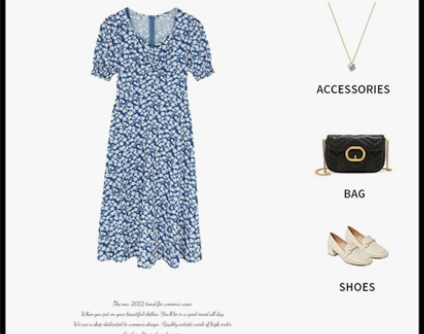 碎花开叉连衣裙子女夏2022新款法式气质温...