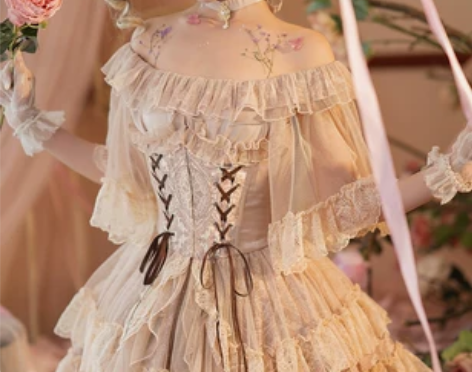 出 新路德维希 戚风 印花托胸钢骨腰封燕尾...