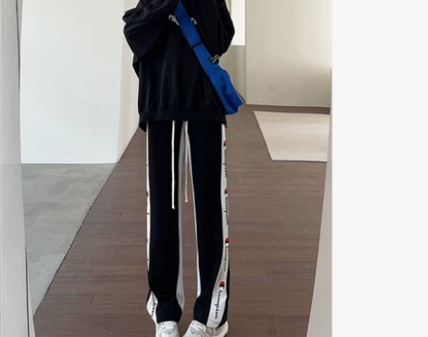 日版正品潮牌代购冠军拼接卫裤女薄款夏季直筒...