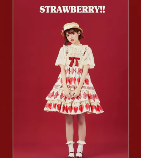 榛果可可花束 草莓 三段式蛋糕裙 实体店买...