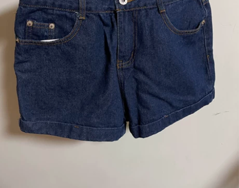 深蓝色牛仔短裤微胖大码 我164 体重11...