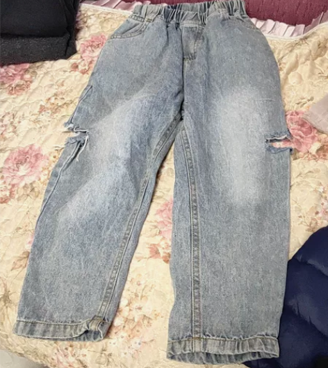 破洞牛仔裤120码。别人给的不喜欢穿。长6...