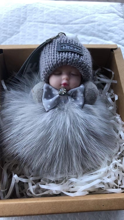 狐狸毛睡眠娃娃毛绒玩具手机挂饰挂绳玩偶公仔...