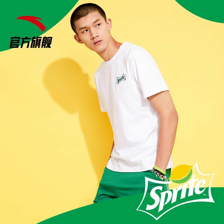 安踏雪碧联名官网旗舰夏季新款时尚舒适潮流男...