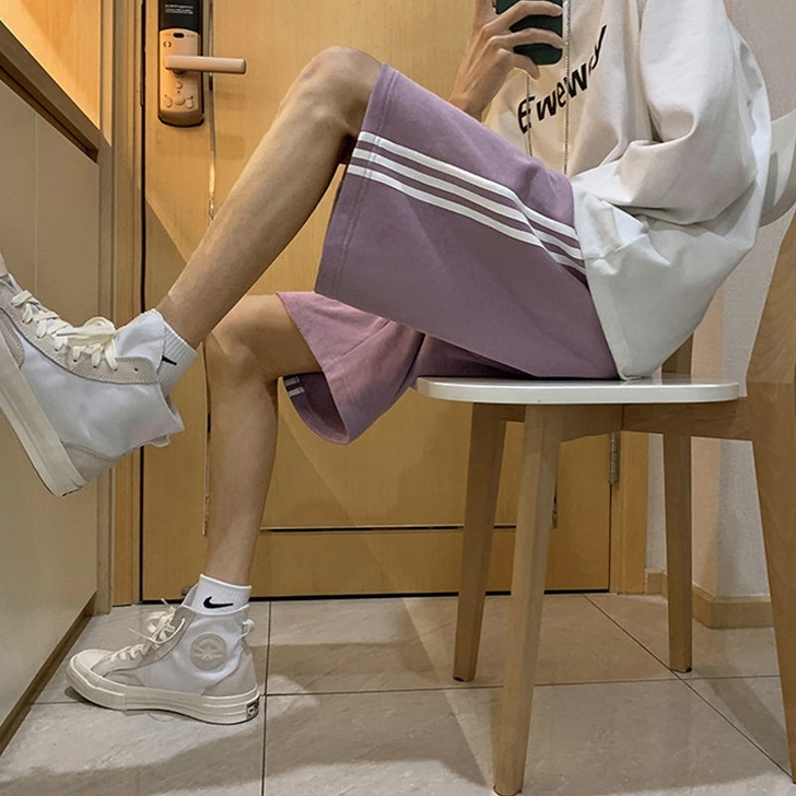 棉运动短裤女夏学生韩版宽松2021新款高腰...