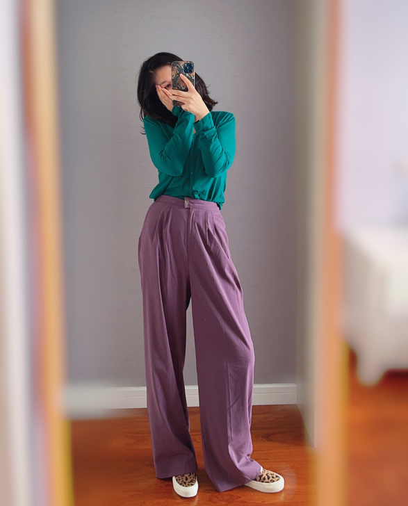 紫色西装裤