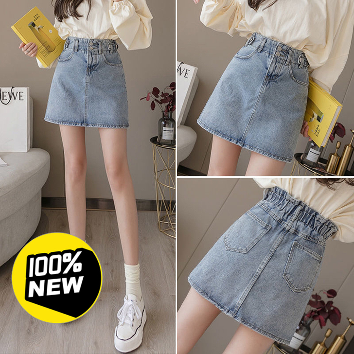 牛仔半身裙女2021春夏季新款学生韩版短裙...