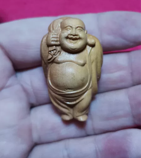 黄杨木木雕，木雕弥勒佛，雕刻精细，做工精巧。 本店所有藏品来...