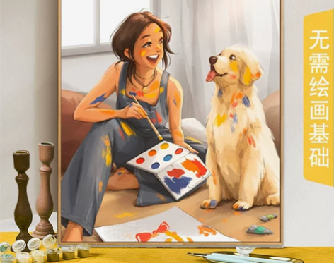 数字油画diy油彩画手工填充画温柔治愈风客...