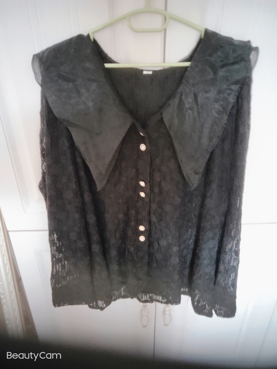 黑色蕾丝衫，5xl，穿到190斤左右，