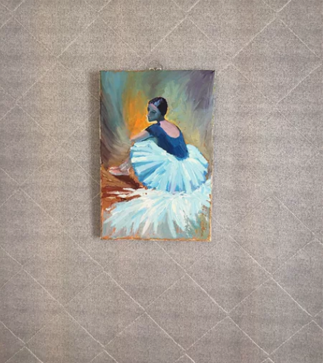 纯手绘油画 刮刀油画 20×30 芭蕾女孩