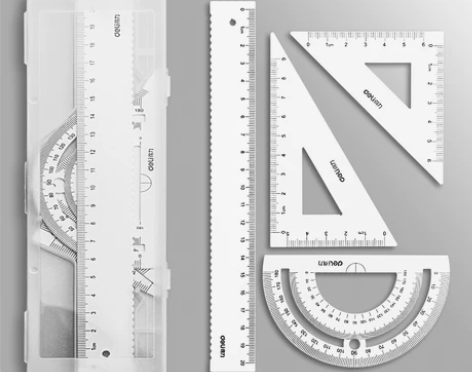 得力金属尺子一套装文具小学生用铝合金直尺三...
