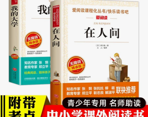 必读人间在人间我的大学高尔基正版 全套2册...