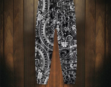 腰果花九分裤男运动休闲裤夏季薄款大花裤哈伦...