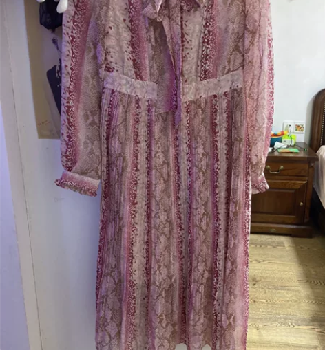 拉夏贝尔雪纺连衣长裙，99新。XS码，90...