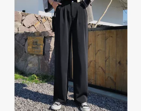 坠垂感拖地西装裤子女新款大码阔腿裤秋季胖m...