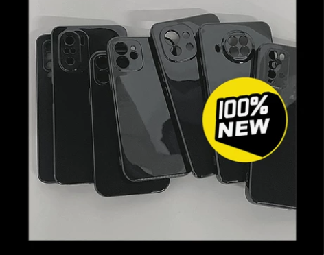 高级纯黑色手机壳 亮面简约手机壳 软胶全包...