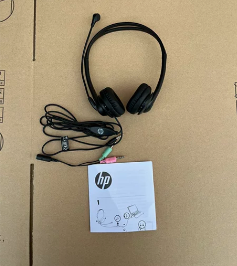 惠普/HP头戴式有线耳机带麦克风电话客服话...