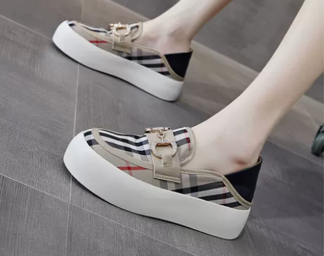 乐福鞋女2022早春新款帆布单鞋休闲厚底鞋...