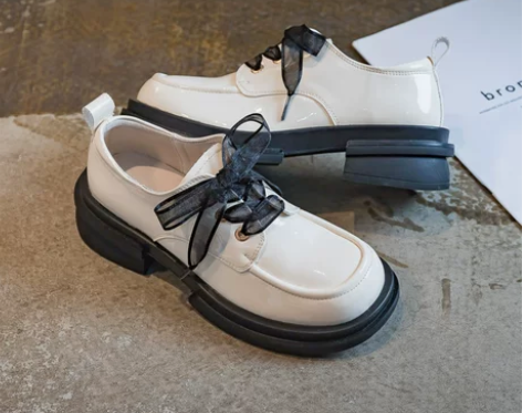 白色英伦风小皮鞋女鞋春秋复古单鞋jk玛丽珍...