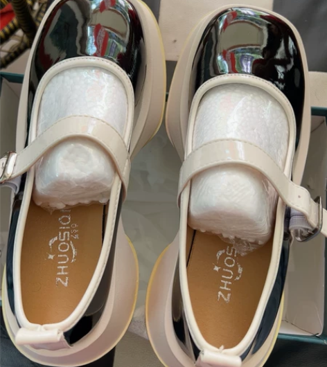 黑色小皮鞋女英伦风厚底凉鞋小众法式松糕配裙...