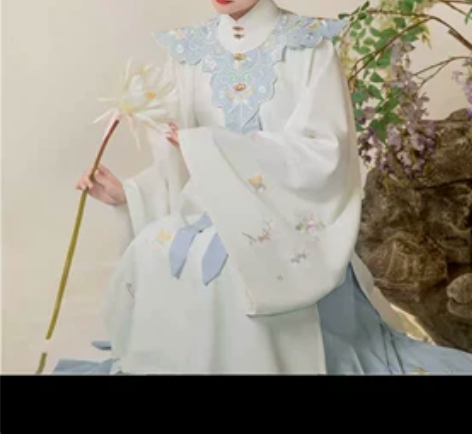 九曲阑珊原创汉服女芷蝶明制立领长袄刺绣云肩...