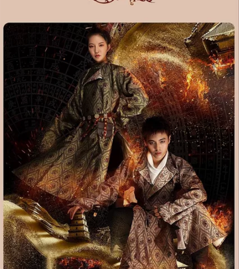 都城南庄汉服长安十二时辰联名款檀棋绿色男款...