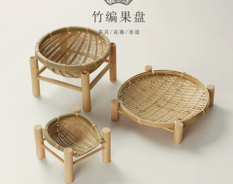 纯手工竹编制品工艺品竹篓小竹篮收纳筐簸箕托...