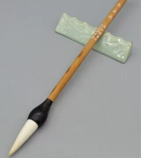 珍品80年代玉峰牌回流纯羊毫老笔毛笔，善琏...